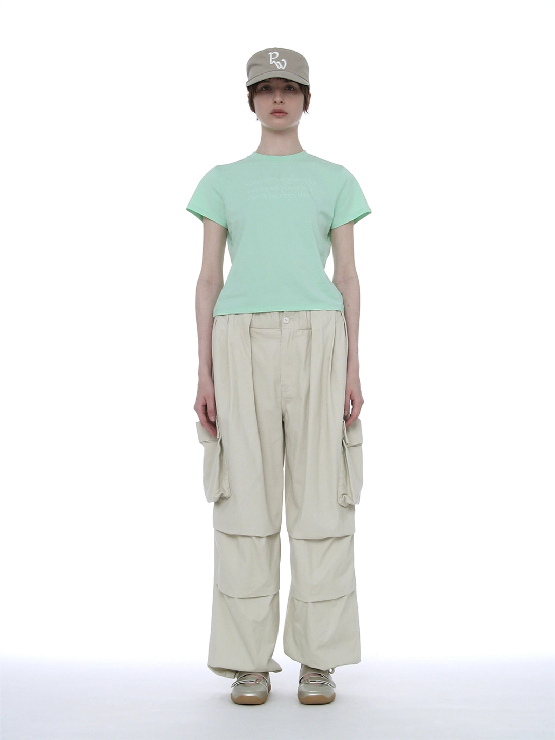파르티멘토 [WOMEN] GATHERED WAIST CARGO PANTS_ECRU 상품 이미지 2
