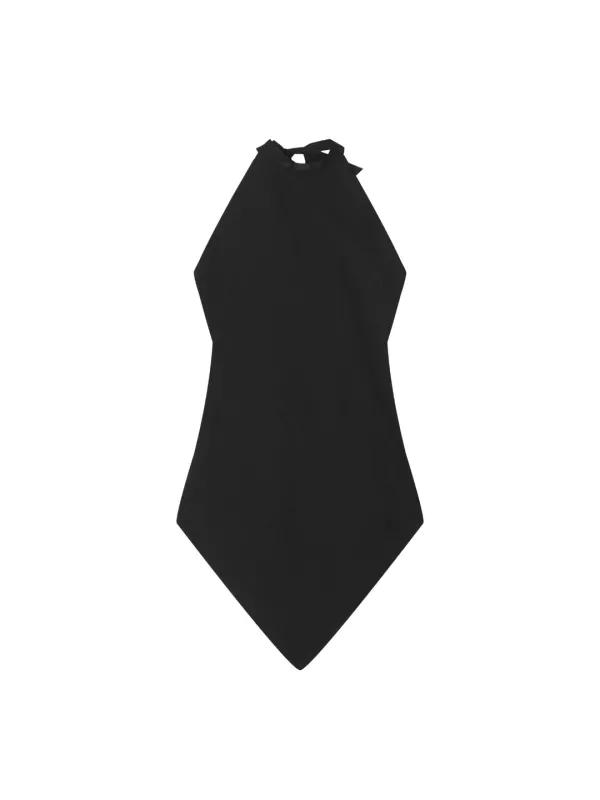 Deep Halter Top - Black