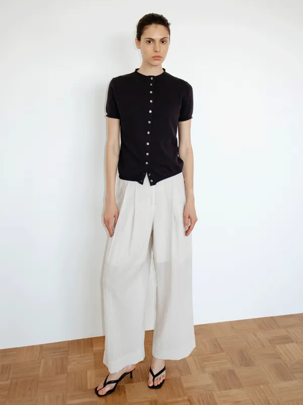 TIR HALF NECK COTTON CARDIGAN_INK BLACK