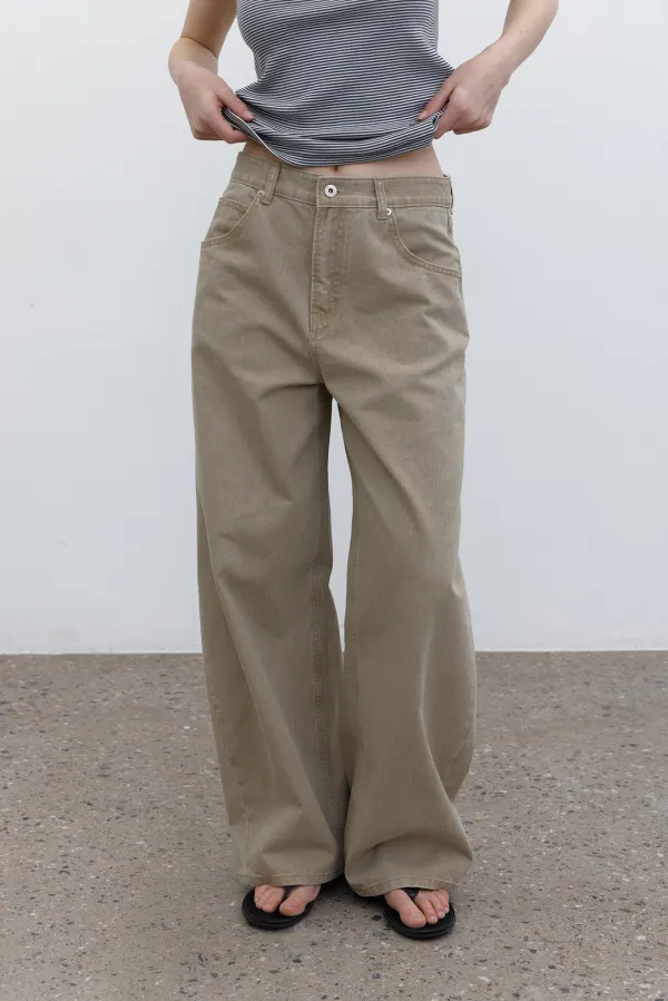 [6차] Noa curved denim (beige)