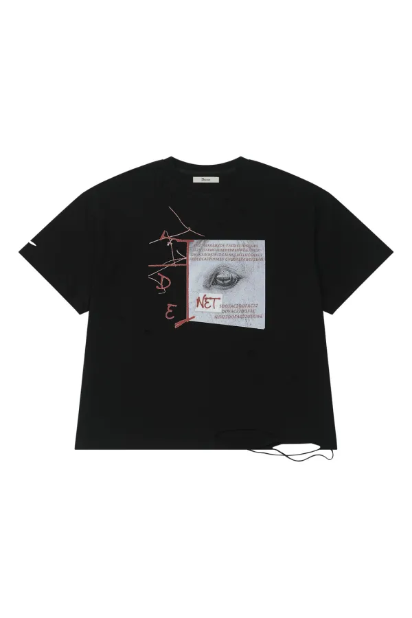 RED SPRAY T-SHIRT IN BLACK