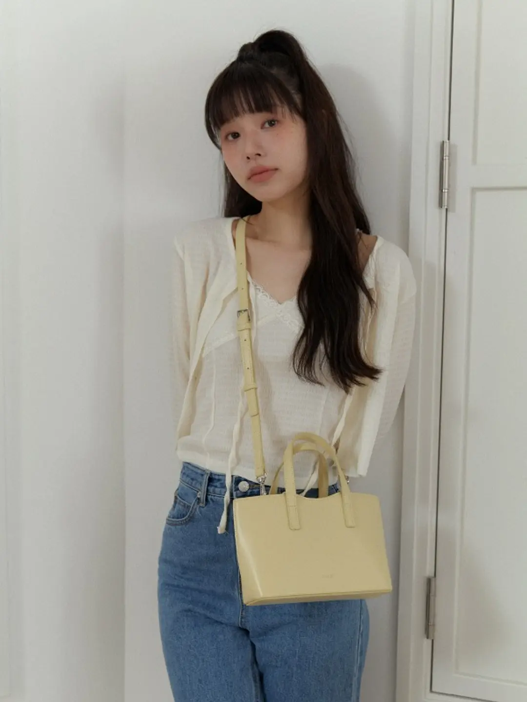 오브히 디어 미니 토트백 Dear Mini Tote Bag_Yellow 상품 이미지 2