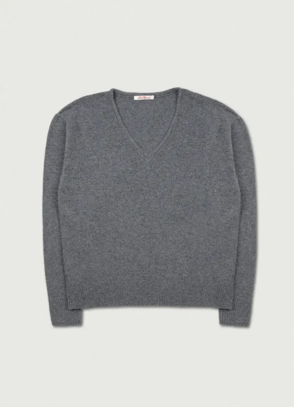 Fog V-Neck Knit [charcoal]