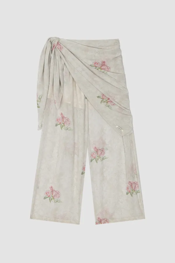 [5/26 PRE-ORDER] [EXCLUSIVE] VINTAGE ROSE WRAP SCARF PANTS_ROSE