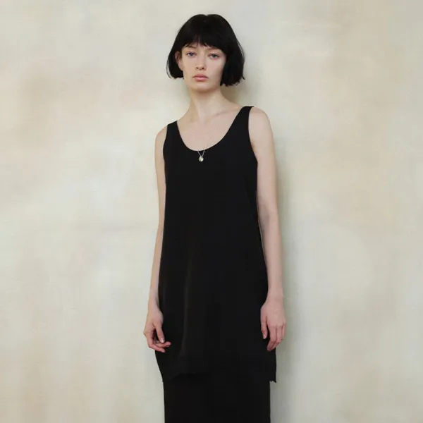 SITP5250 레이스 슬리브리스 탑_Black