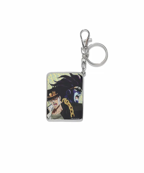 jojo's stardust crusaders jotaro&star platinum keychain [silver]