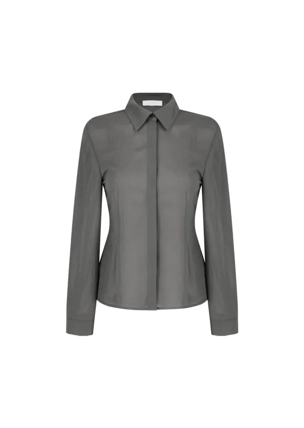 Sheer cotton shirt, Grey