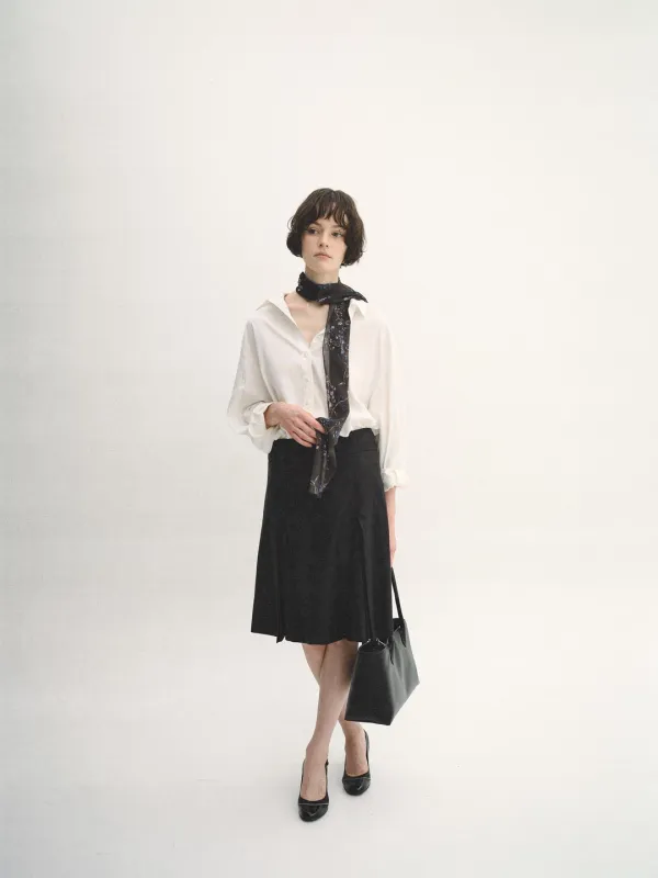 JARDIN DOUBLE PLEATS SK / BLACK
