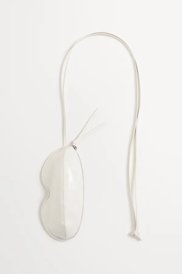Glossy Una Eyeglass Leather Case Bag ivory