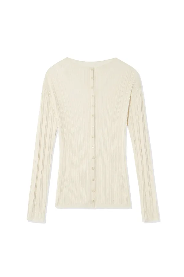 WRINKLE MOCKNECK CARDIGAN [IVORY]