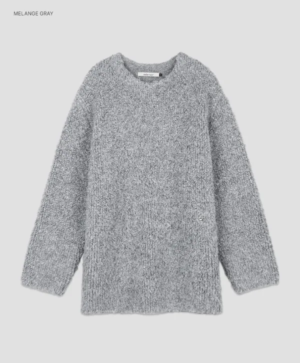 (T-7139)FURRY LOOF OVERFIT KNIT