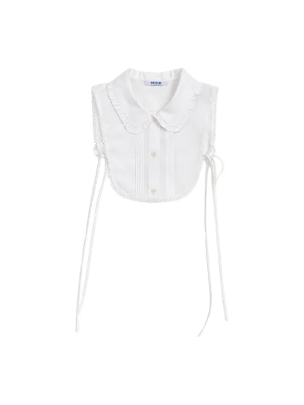 Double Collar Neck Cape White_F263AC01