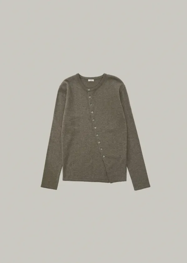 unbalance button cardigan