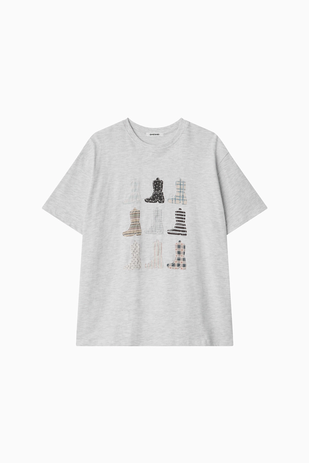 오헤시오 PONY BOOTS OVERFIT T-SHIRT, MELANGE 상품 이미지 1