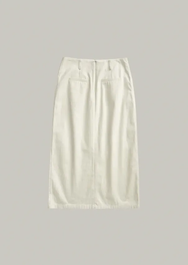 front slit cotton skirt