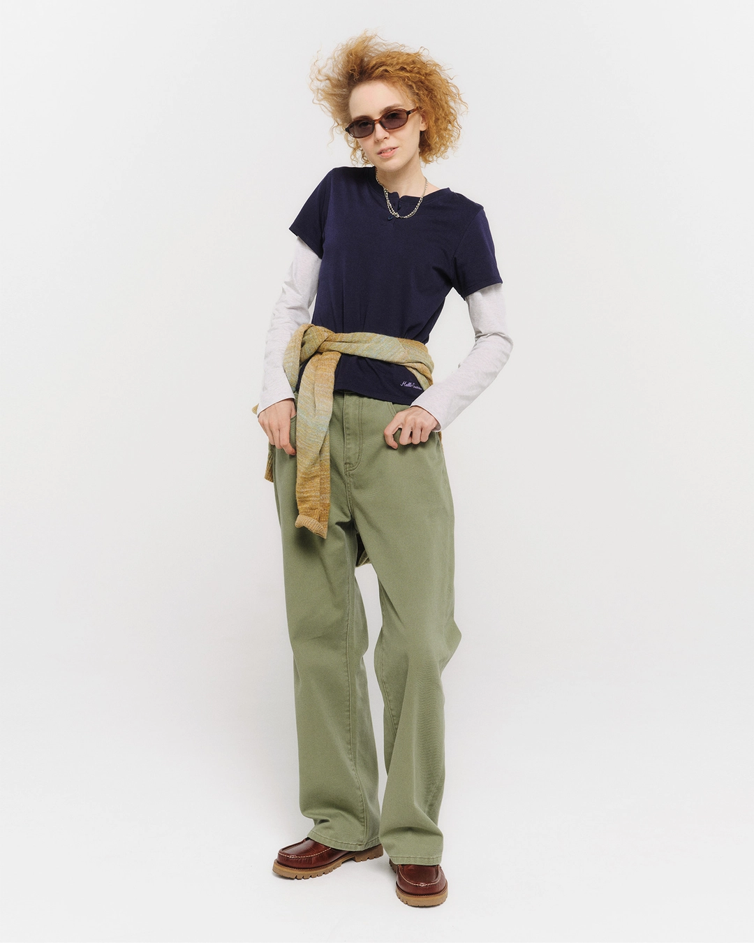헬로선라이즈 Henley Neck Layered L/S Tee(W)_Navy 상품 이미지 2