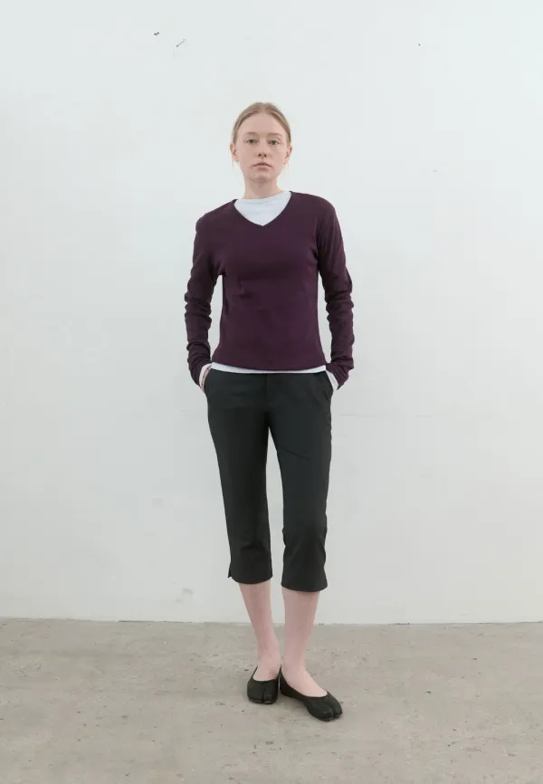 Essential v-neck long sleeve (purple)