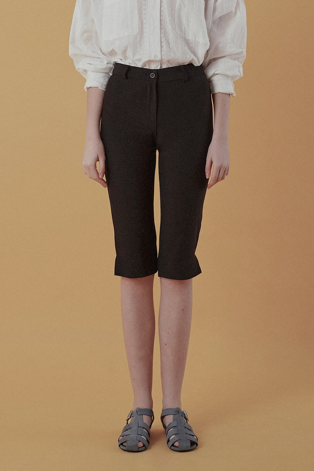 위드아웃썸머 Line capri pants_black 상품 이미지 2
