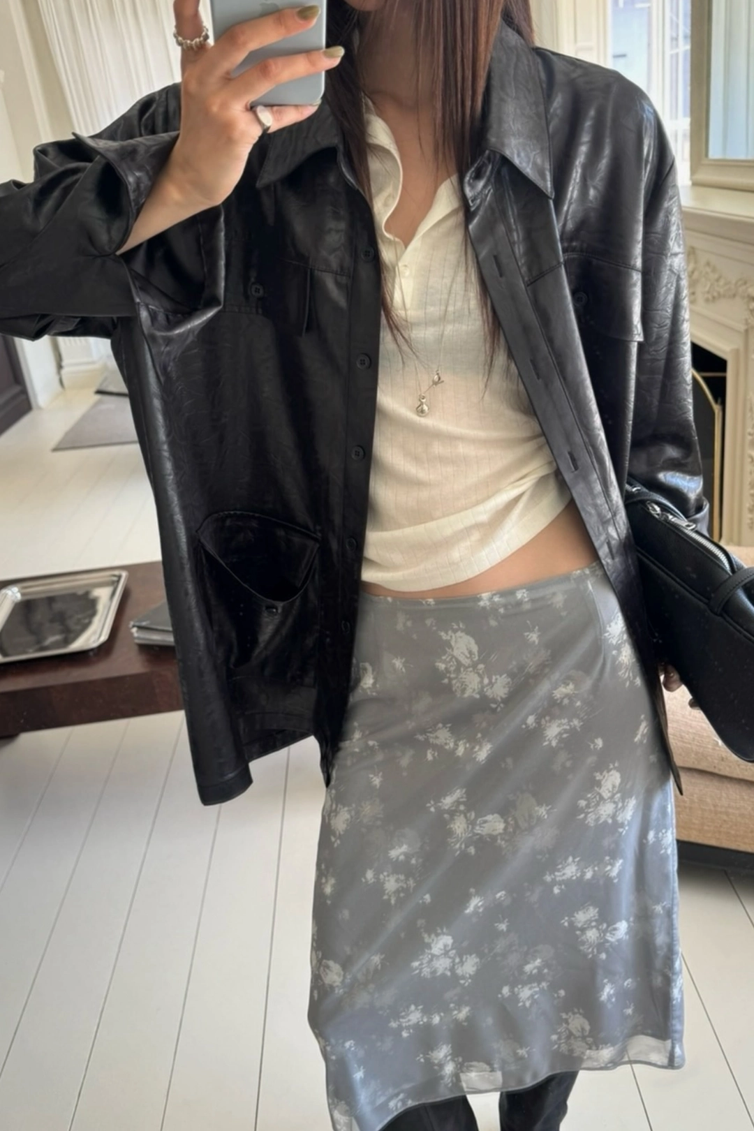 리브어리 Iver Leather Shirt (black) 상품 이미지 1