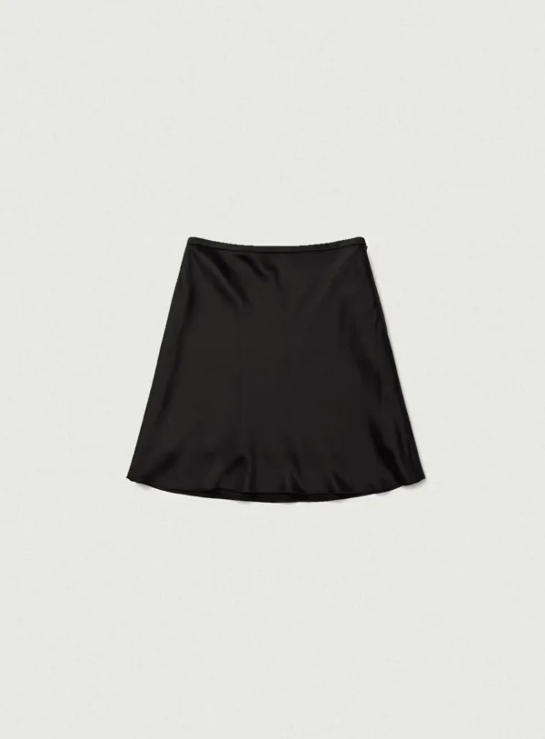 Glow Satin Midi Skirt_Black [9월 말 순차 배송]