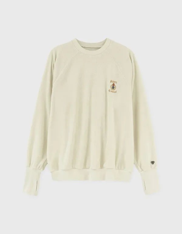 S&C CREST TOWEL CREWNECK / Cream