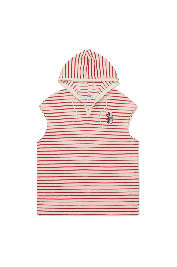 [26SM clove] Mickey_Stripe Cover-Up (Red)