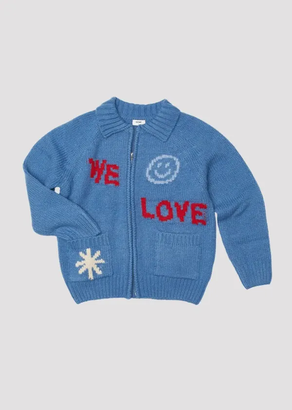 WOOL KNIT JUMPER WE LOVE EVERYTHING BLUE