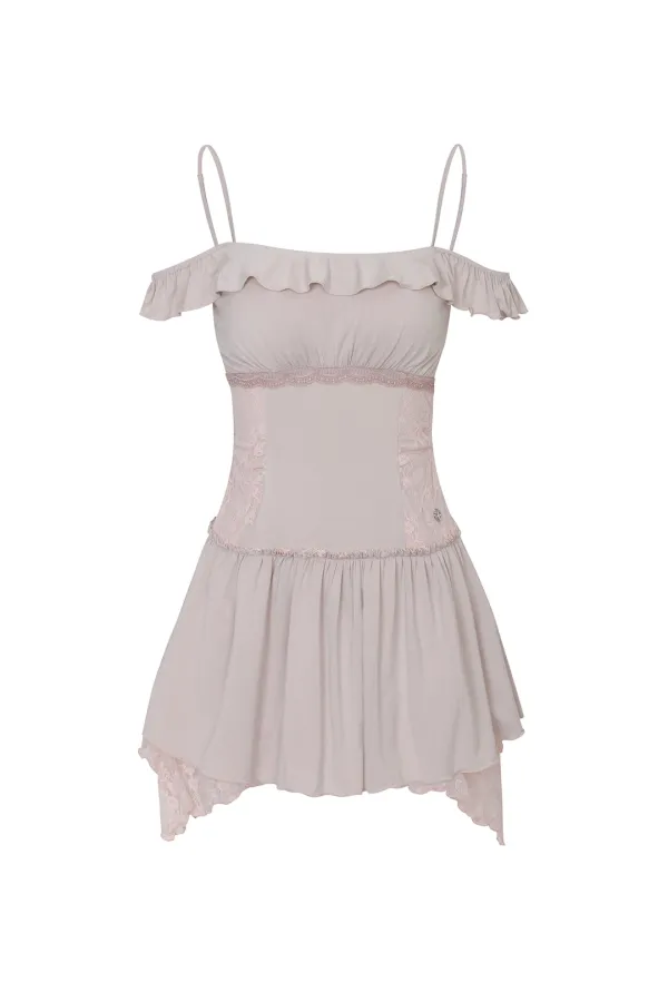 PETAL RUFFLE DRESS pink