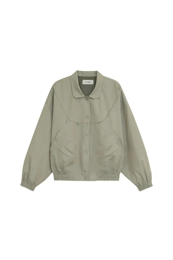 TWO TONE COTTON JUMPER [KHAKI GREY]