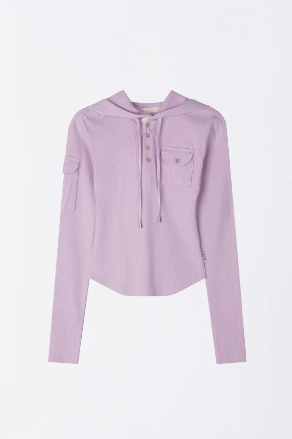Washed Pocket Hoodie Pink