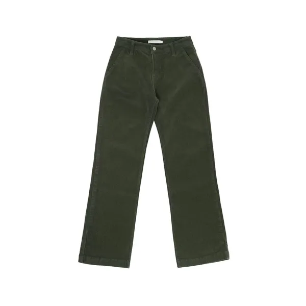 Corduroy Straight Pants (olive green)