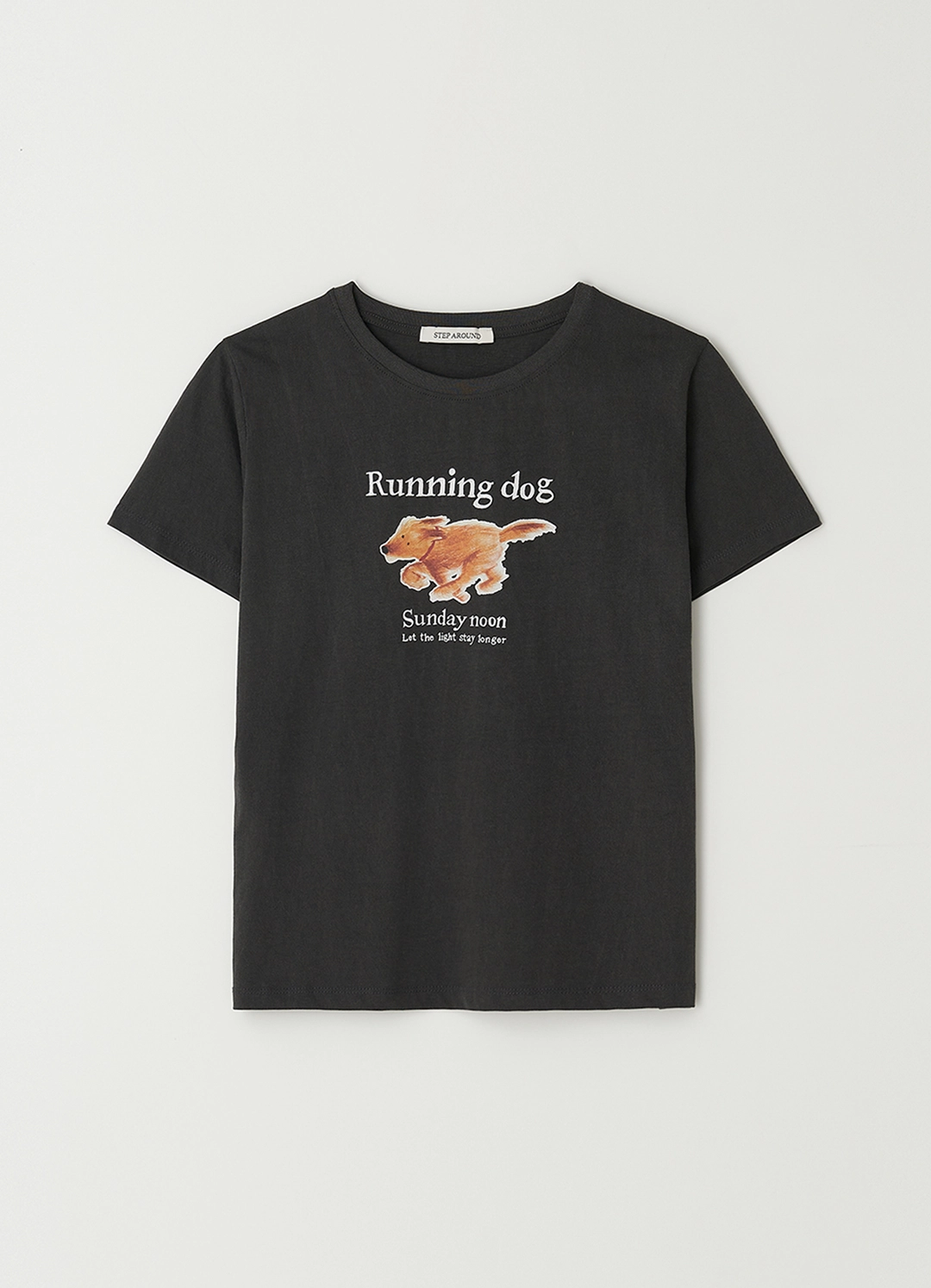 스텝어라운드 Running dog print T-shirts_CHARCOAL 상품 이미지 3
