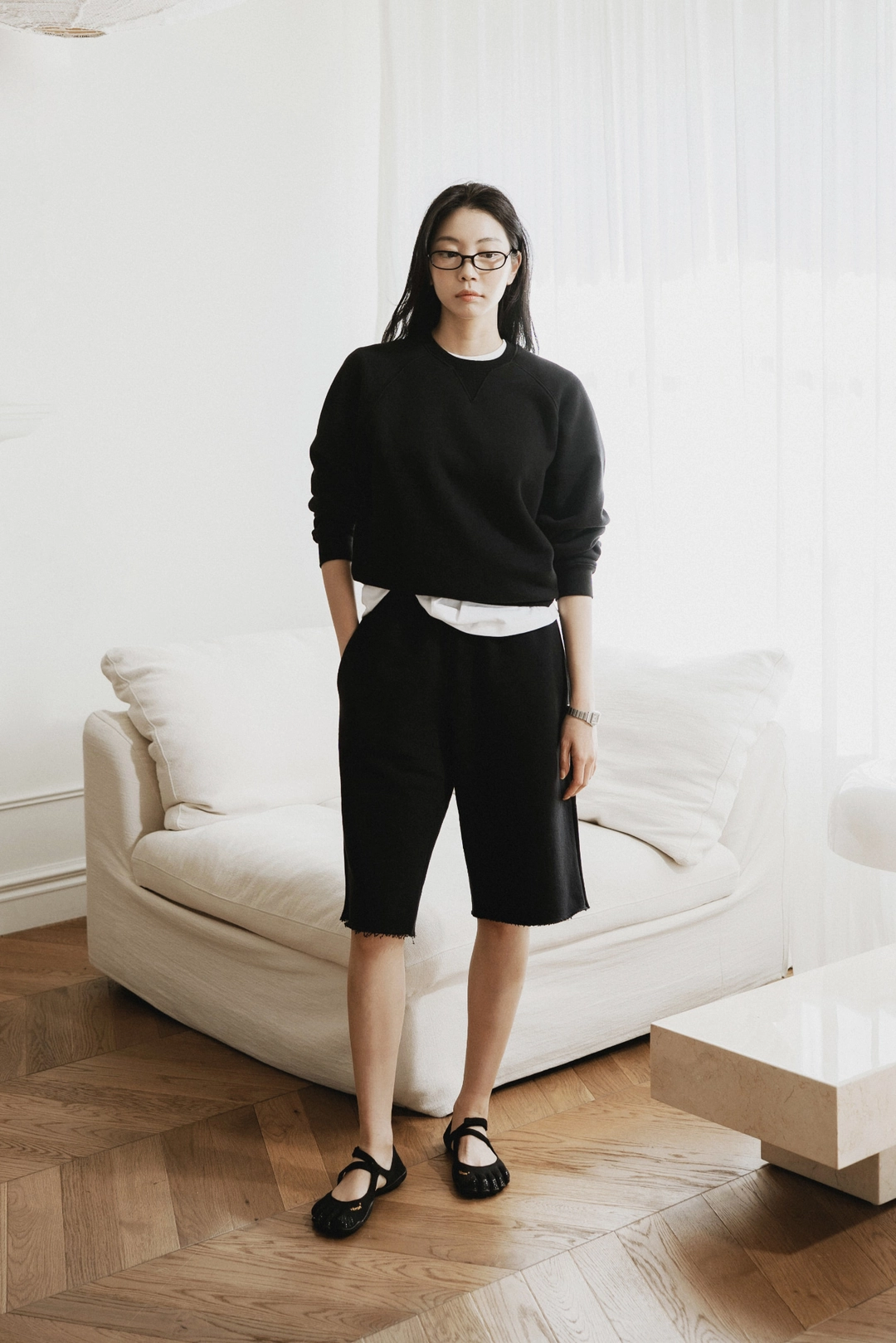 스앨더 42308_Cotton-cashmere blend sweatshorts 상품 이미지 1