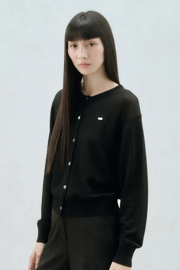 LOGO PLAQUE CARDIGAN BLACK