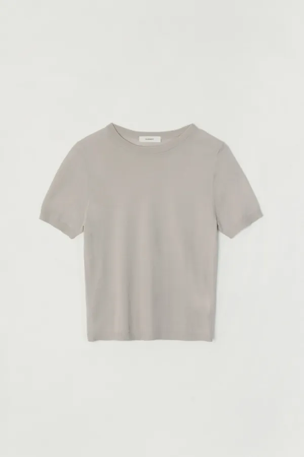 SPRIA SUMMER WOOL ROUND-NECK KNIT_BEIGE