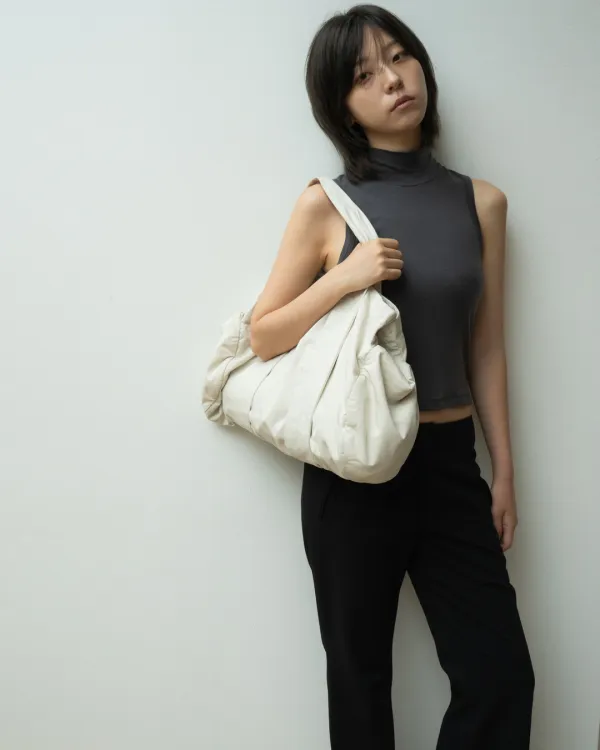 High neck sleeveless top (charcoal)