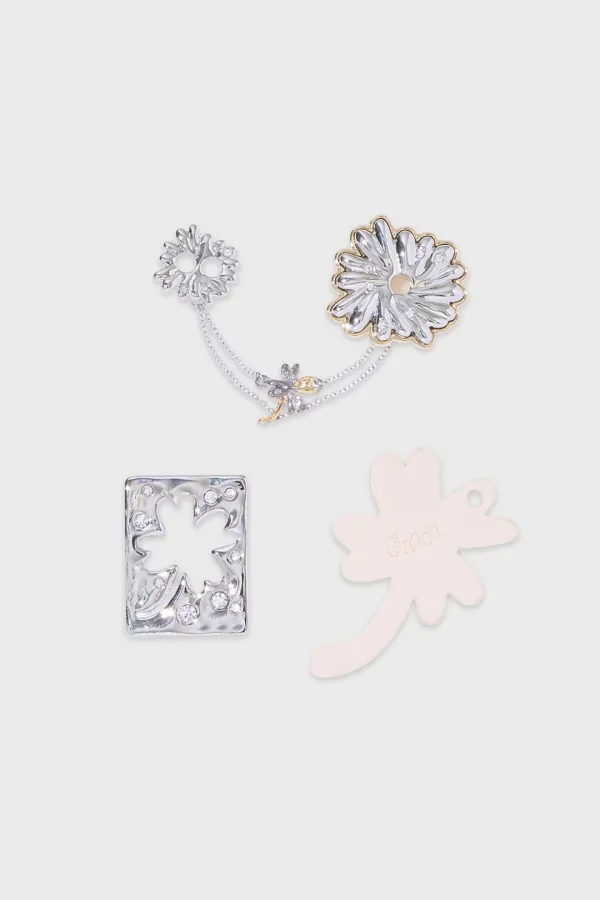 Clover Charm Set (Silver Gold)