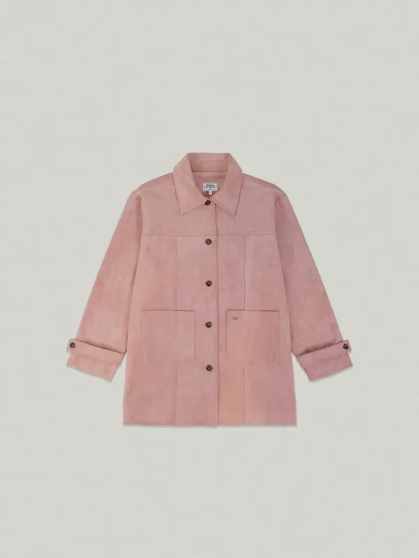 Mellow Suede Half Jacket - Pink멜로우 스웨이드 하프 자켓