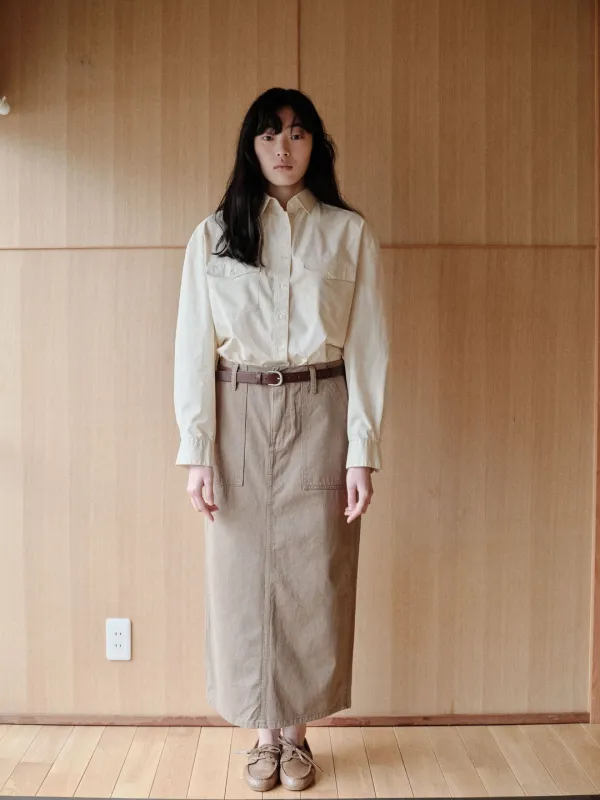 (2st) Safari Long Skirt (Peanut Beige)