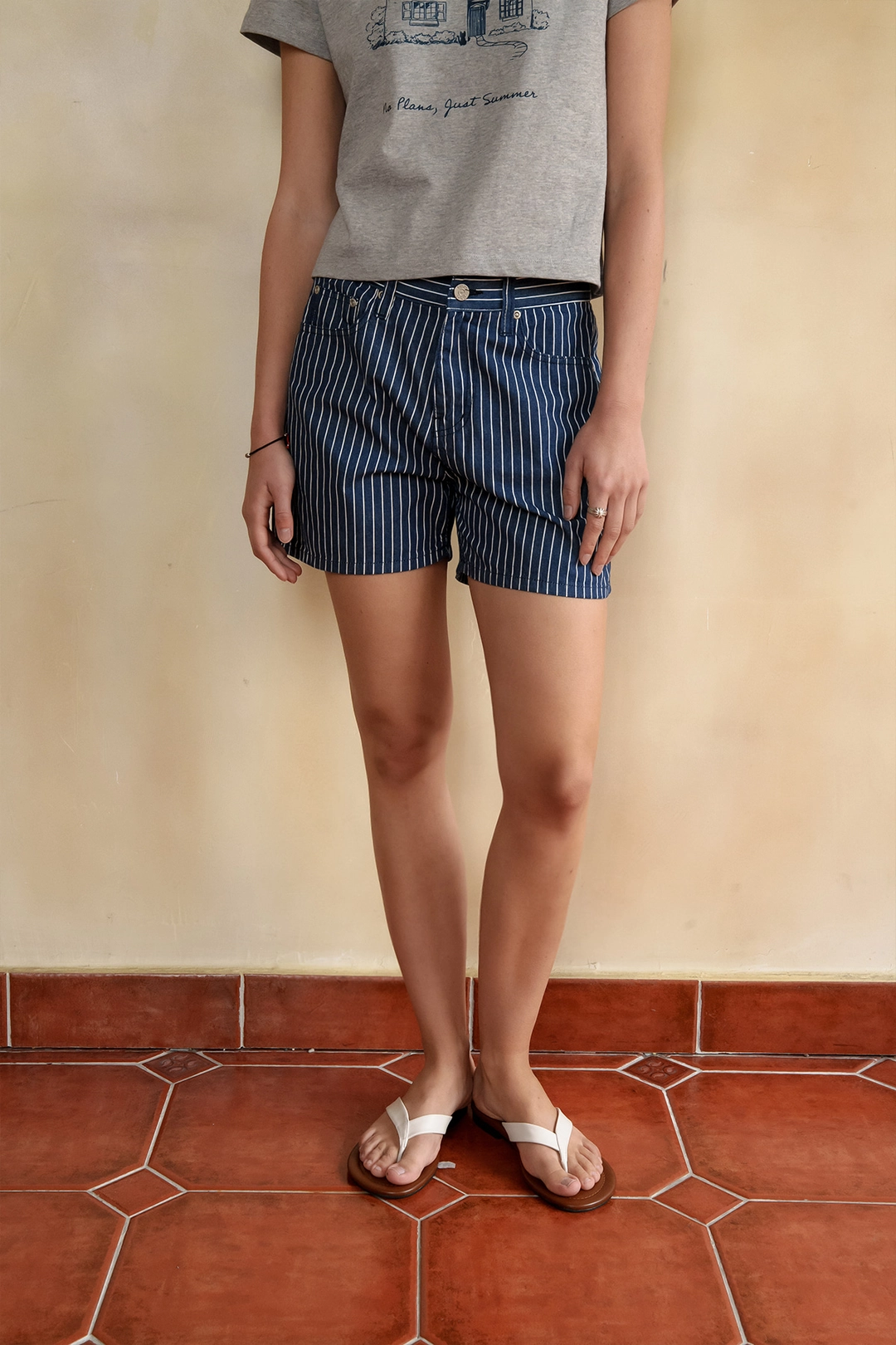 샤드라마 HICKORY STRIPED DENIM SHORT [NAVY] 상품 이미지 2