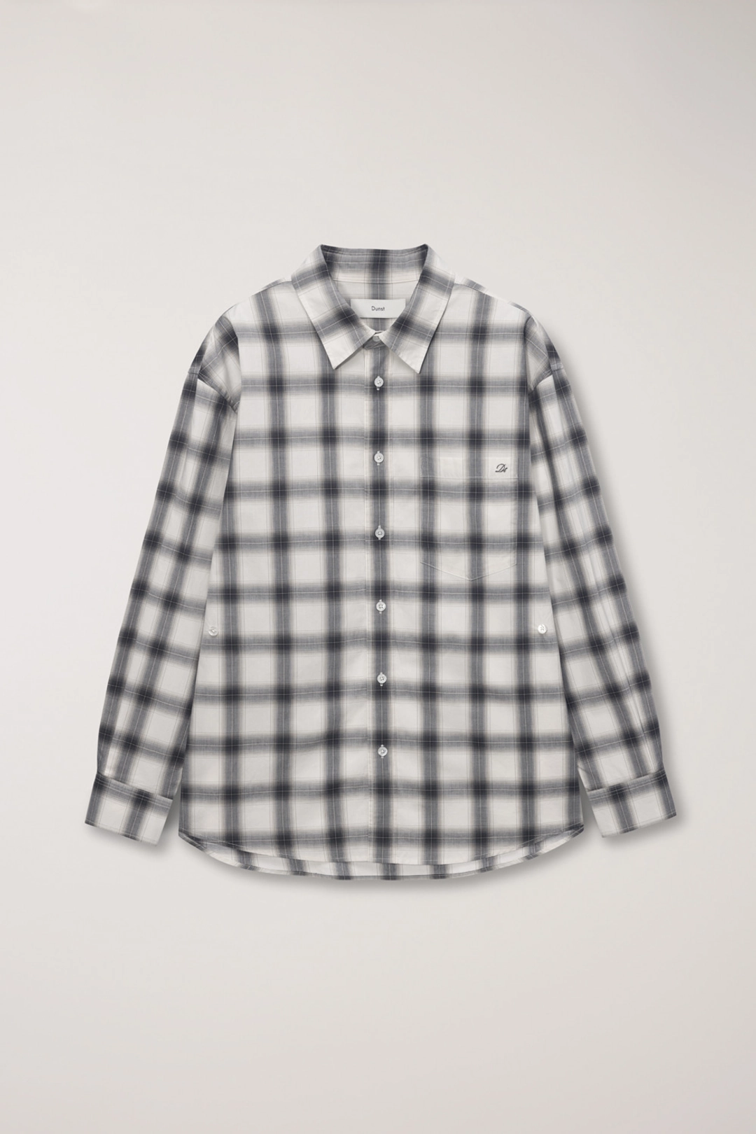 던스트 UNISEX 2-WAY OVERSIZED CHECKED SHIRT BLACK OMBRE CHECK_UDSH6A105BK 상품 이미지 1