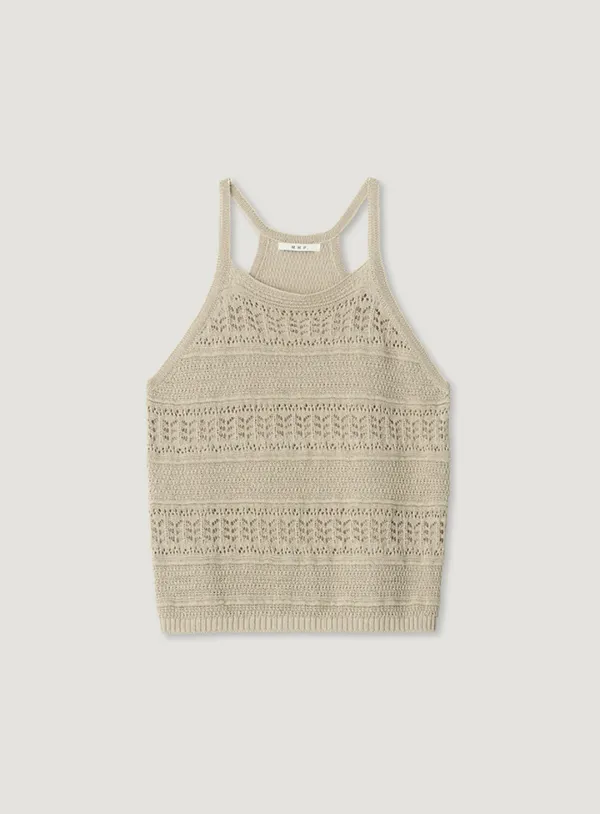 PIA CROCHET KNIT SLEEVELESS_BEIGE