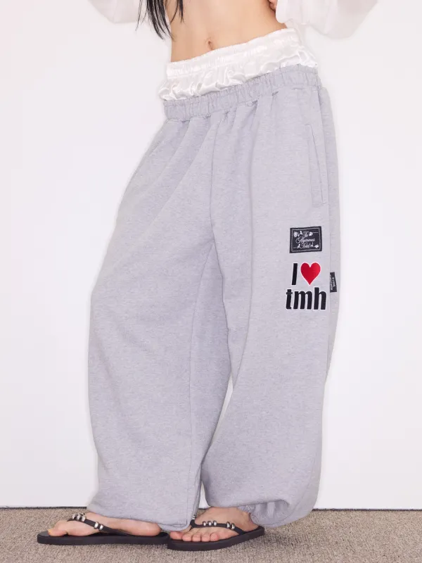[10.16 예약 출고] [2차] SATIN LAYERED SWEAT PT - GREY