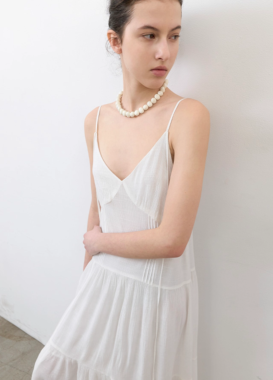 아뜰리에 나인 (OP-6341)HALTER STRING SHIRRING MAXI DRESS 상품 이미지 1