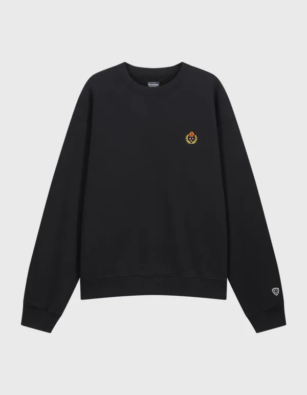 CREST WASHED 331 CREWNECK / Black