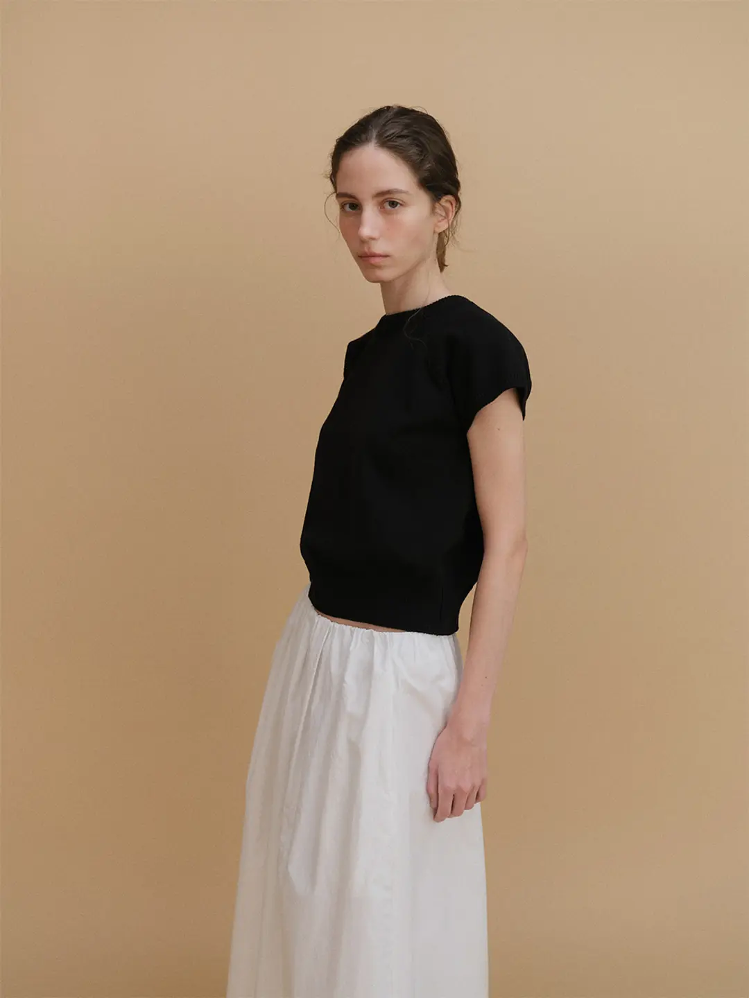 베이오드 Raglan half-sleeve knit_black 상품 이미지 3