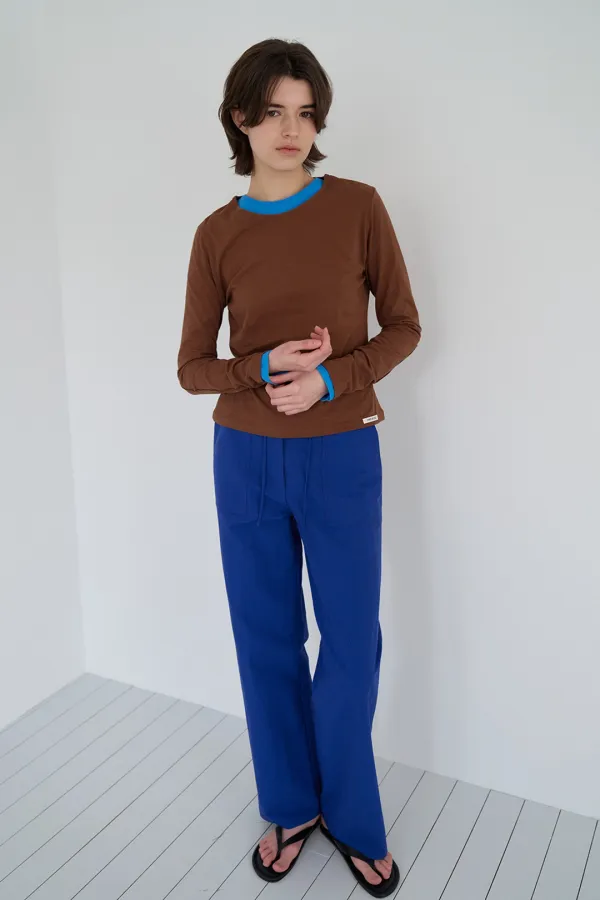 cotton long sleeve top_brownie