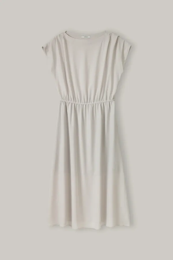 Gathered Waist Dress (Light Gray)