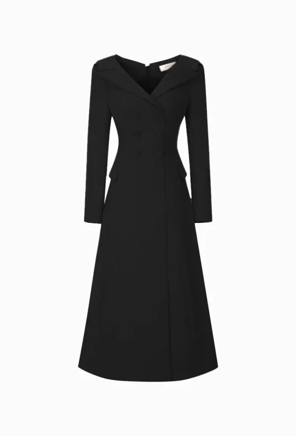 Off-Shoulder Jacket One-piece (Black)
