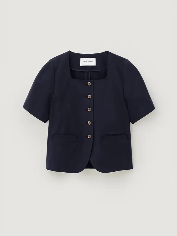 Volume half sleeve jacket - Navy